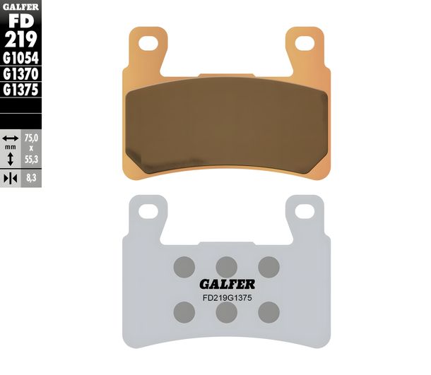 Pastillas de freno Galfer FD219G1375 Metal sinterizado SPORT delantero para Harley Davidson FLSB Sport Glide FXBRS Softail Breakout FXLR Low Rider FXSB Año 2013 - 2025