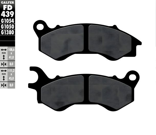 Plaquettes de frein Galfer FD439G1054 Semi-métal avant pour Honda Zoomer X, Malaguti XSM Supermoto PCX XTM Enduro 110 - 150 ccm