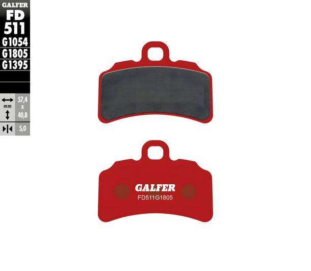 Pastillas de freno Galfer FD511G1805 Semimetálico OFFROAD / TRIAL delantero para Gas TXT Pro Racing Replica GP Trial 125 - 300 ccm Año 2018 - 2023