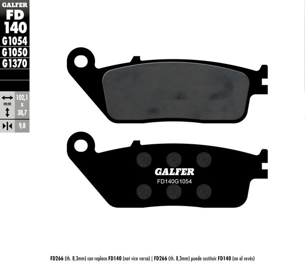 Bremsbeläge Set Galfer 2x FD140G1054 Semi-Metall vorne für Triumph Tiger i, Daelim Roadwin Adventurer Peugeot Satelis 2 i 250 - 955 ccm