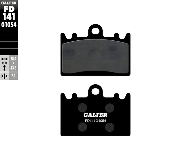 Plaquettes de frein Kit Galfer 2x FD141G1054 Semi-métal avant pour Kawasaki ZXR ZZR 400 ccm Année 1989 - 1999