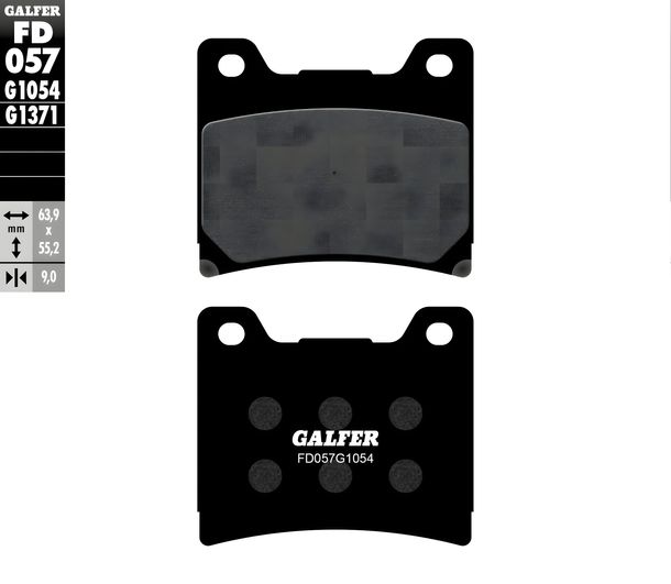 Remblokken Set Galfer 2x FD057G1054 Halfmetaal voor, Yamaha FJ U T FZX L XV Virago FZ Genesis A C VMX V-Max XJ N S F 400 - 1200 ccm Jaar 1983 - 1997