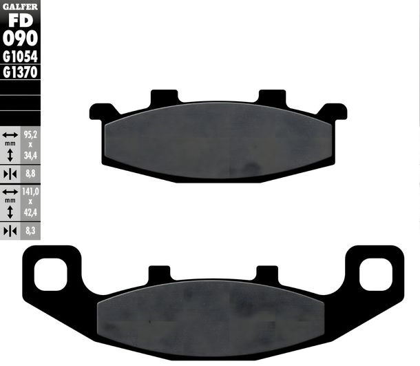 Brake pads Set Galfer 2x FD090G1054 Semi-metal front for Kawasaki GPX R ZG Voyager ZR Zephyr, Suzuki GSX-R W P.R ZZR 250 - 1200 ccm