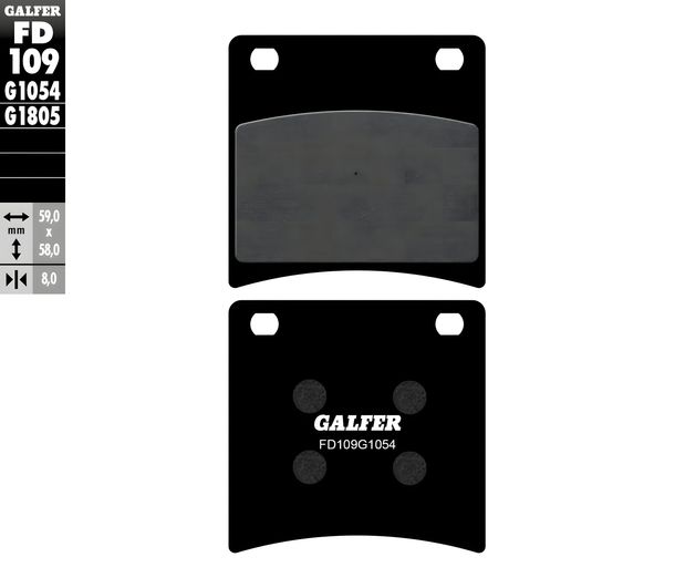 Bremsbeläge Set Galfer 2x FD109G1054 Semi-Metall vorne für Suzuki GSX F FK 600 - 1100 ccm Bj. 1988 - 1997