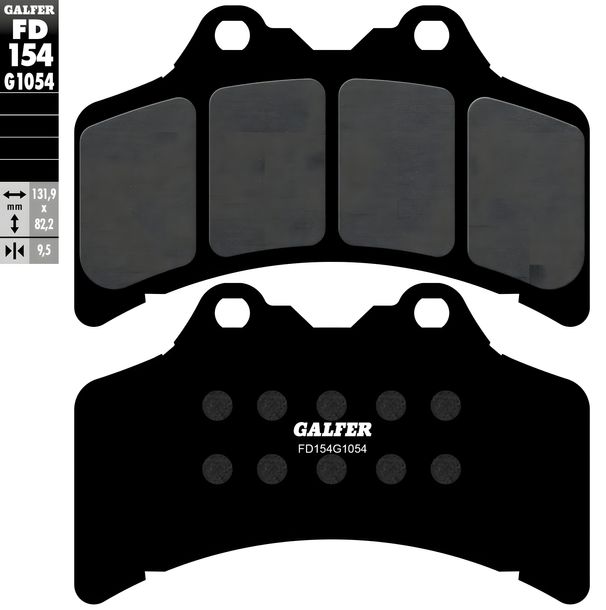 Plaquettes de frein Kit Galfer 2x FD154G1054 Semi-métal avant pour Yamaha GTS Omega A 1000 ccm Année 1993 - 1999