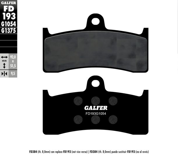 Brake pads Set Galfer 2x FD193G1054 Semi-metal front for Honda CB A F 1300 ccm Year 1998 - 2000