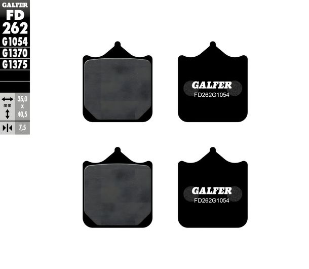 Brake pads Set Galfer 2x FD262G1054 Semi-metal front for Aprilia RSV Mille R Tuono, Benelli TNT Café Racer TRE K Amazonas Moto Guzzi Stelvio NTX TRK