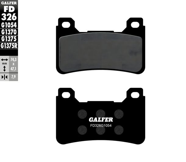 Plaquettes de frein Kit Galfer 2x FD326G1054 Semi-métal avant pour Honda CBR RR Fireblade 600 / 1000 ccm Année 2004 - 2006