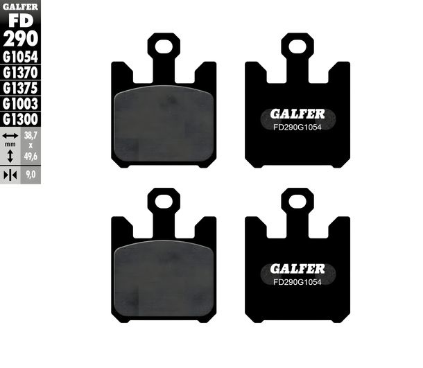 Remblokken Set Galfer 2x FD290G1054 Halfmetaal voor, Kawasaki VN 1 Mean Streak ZX-12 R ZX-6R 600 - 1600 ccm Jaar 2003 - 2010