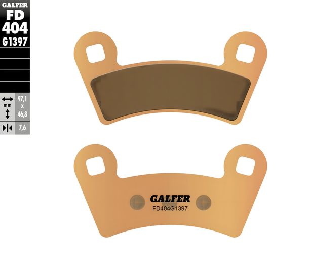 Pastillas de freno juego Galfer 2x FD404G1397 Metal sinterizado OFFROAD / QUADS delantero para Polaris Outlaw S MXR RZR XP4 EPS S.E. RS.E. 450 - 1000 ccm