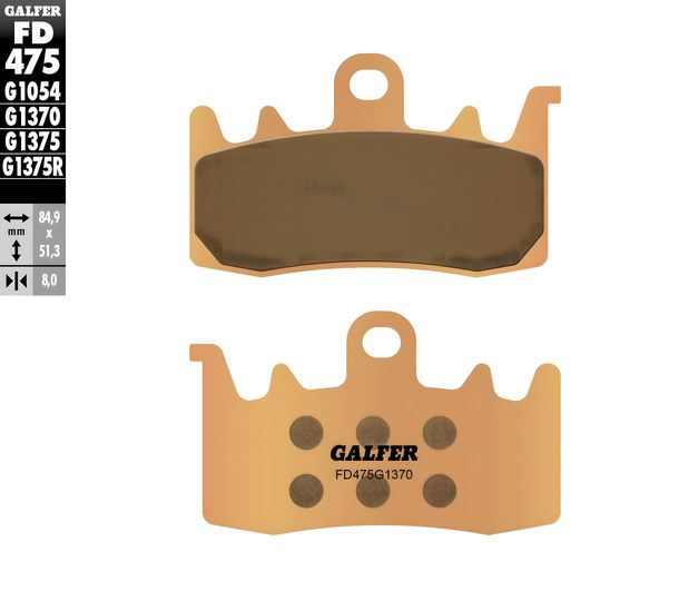 Bremsbeläge Set Galfer 2x FD475G1370 Sinter-Metall STREET vorne für BMW K S, Ducati Hyperstrada Multistrada MV Agusta Turismo Veloce Lusso Monster Enduro