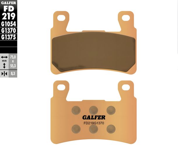 Pastillas de freno juego Galfer 2x FD219G1370 Metal sinterizado STREET delantero para Harley Davidson CVO Street Glide FXBRS Softail Breakout FXLR Low Año 2008 - 2024