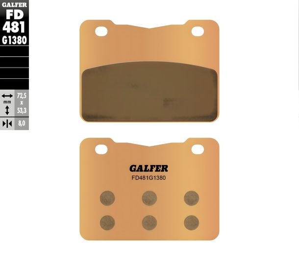 Pastillas de freno juego Galfer 2x FD481G1380 Metal sinterizado SCOOTER delantero para SYM ADX Maxsym i TL ABS 300 - 508 ccm