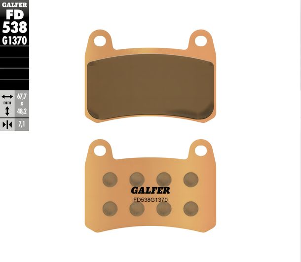 Brake pads Set Galfer 2x FD538G1370 Sintered metal STREET front for Benelli BN R S ABS Tornado 300 / 302 ccm Year 2014 - 2022