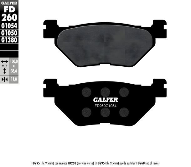 Bremsbeläge Galfer FD260G1054 Semi-Metall hinten für Yamaha T-Max XP 500 - 560 ccm