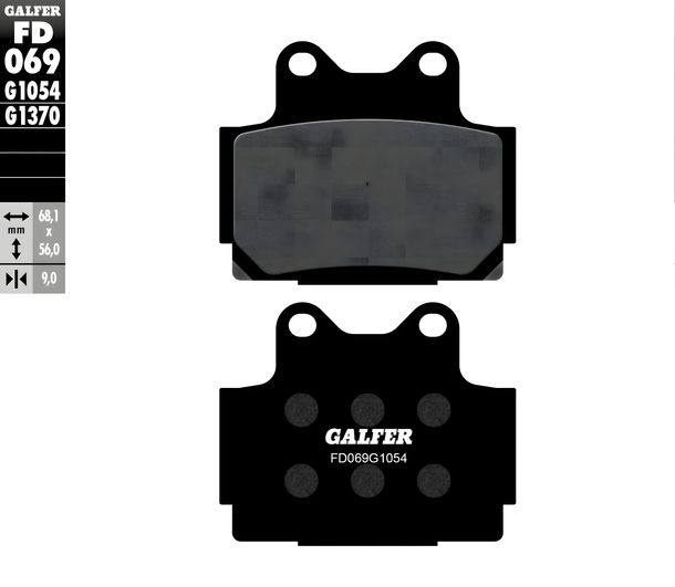 Brake pads Galfer FD069G1054 Semi-metal rear for Yamaha FZR RR RD LC SRX TDR XJ N S TZR 125 - 600 ccm Year 1984 - 2008