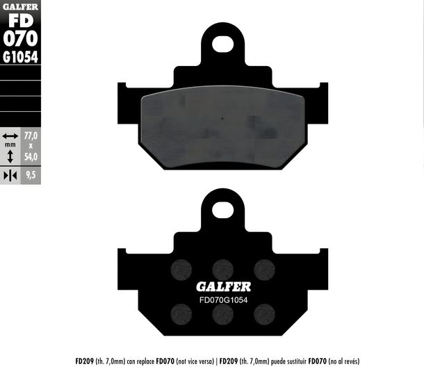 Bremsbeläge Galfer FD070G1054 Semi-Metall hinten für Maico Cross GM 250 / 500 ccm Bj. 1985 - 2000
