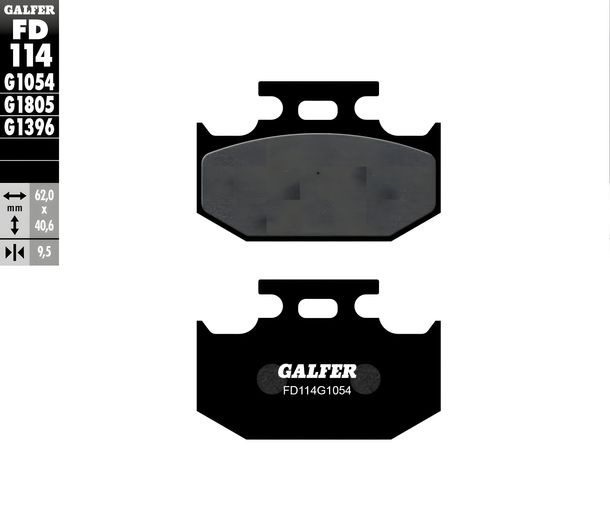 Pastiglie dei freni Galfer FD114G1054 Semi-metallo posteriore per Yamaha DT RE X XG Tricker, Kawasaki KDX YZF-R 125 - 250 ccm Anno 1967 - 2025