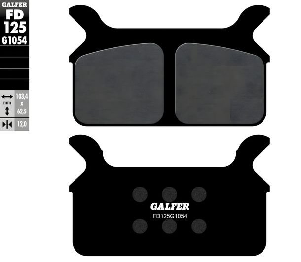 Pastillas de freno Galfer FD125G1054 Semimetálico trasero para Harley Davidson Electra Glide Road King Sport FLHS FLSTC Heritage Softail Classic 1340 Año 1986 - 1999