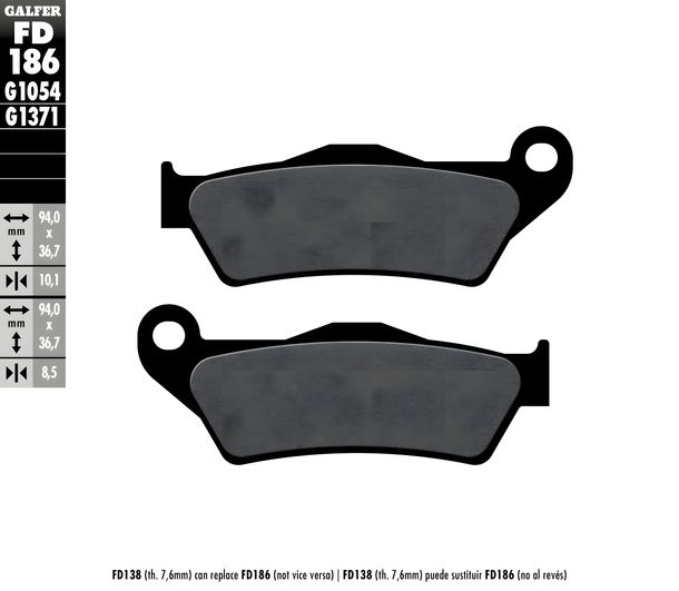 Bremsbeläge Galfer FD186G1054 Semi-Metall hinten für BMW R RT GS Paris Dakar C 850 - 1200 ccm Bj. 1993 - 2025