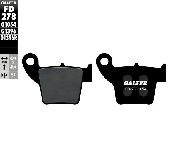 Pastillas de freno Galfer FD278G1054 Semimetálico trasero para Honda CRF F 2 R 4 RX, HM CRE RR X Baja Derapage Six Competition CRM 50 - 500 ccm