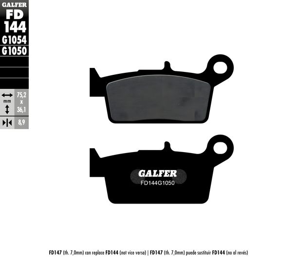 Remblokken Galfer FD144G1050 Halfmetaal SCOOTER achter voor Honda NSR NS-1 XR R 50 - 100 ccm