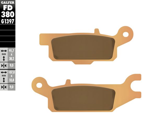 Plaquettes de frein Galfer FD380G1397 Sinter-métal OFFROAD / QUADS arrière pour Yamaha YFM Grizzly Hunter 550 / 700 ccm
