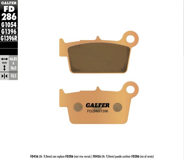 Bremsbeläge Galfer FD286G1396 Sinter-Metall OFFROAD hinten für Aprilia SXV 4, Gas EC 2 Kawasaki KLX R KX F Suzuki RM RM-Z TM EN Yamaha WR YZ 50 - 550
