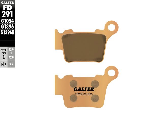 Bremsbeläge Galfer FD291G1396 Sinter-Metall OFFROAD hinten für BMW G 4 X, Gas MC 2 F Husaberg FE 3 Husqvarna CR FC FS TC TE KTM EXC 50 - 650 ccm