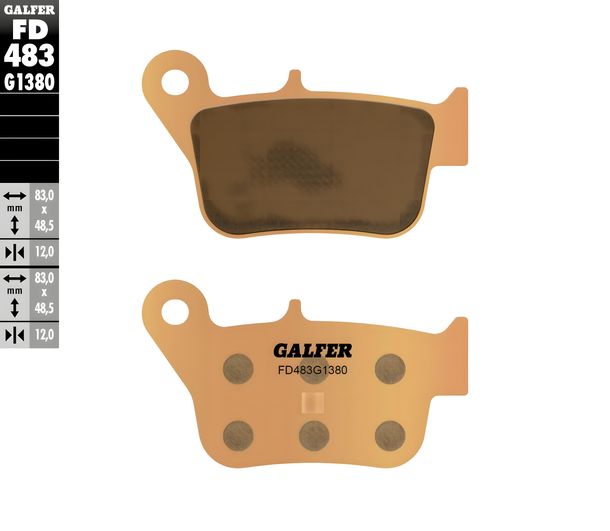 Plaquettes de frein Galfer FD483G1380 Sinter-métal SCOOTER arrière pour SYM Maxsym i TL ABS 400 - 508 ccm