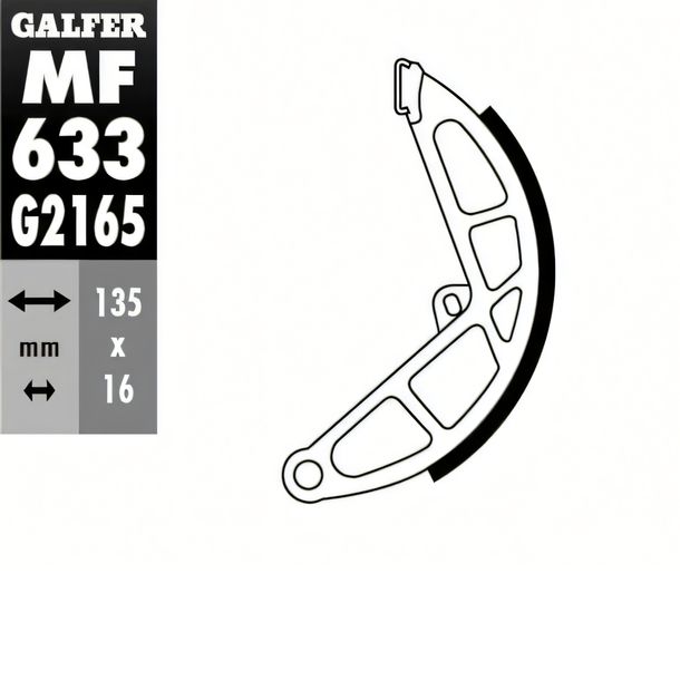 Brake shoes Galfer MF633G2165 OEM compound rear for Piaggio Ciao PX M7E3T SI Bravo Typ C24 Mix P SC M7E2T Boxer A M7E1T L S M9E1T Grillo Boss 50 ccm