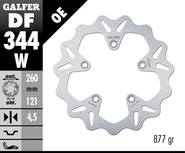 Remschijf Set Galfer 2x DF344W WAVE® met ECE R90-goedkeuring, stijf voor 260x4,5mm voor Suzuki AN Burgman ZA 250 - 650 ccm