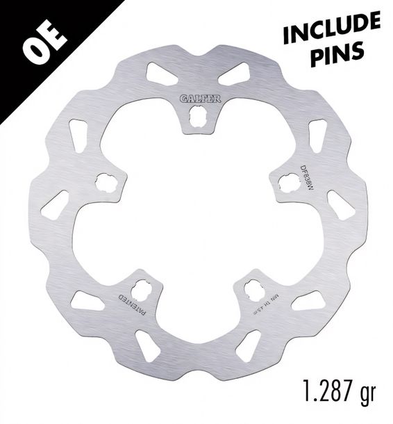 Disco de freno Set Galfer 2x DF838W WAVE® con homologación ECE R90, rígido delantero 300x5mm para Harley Davidson EV Livewire ABS Año 2019 - 2022