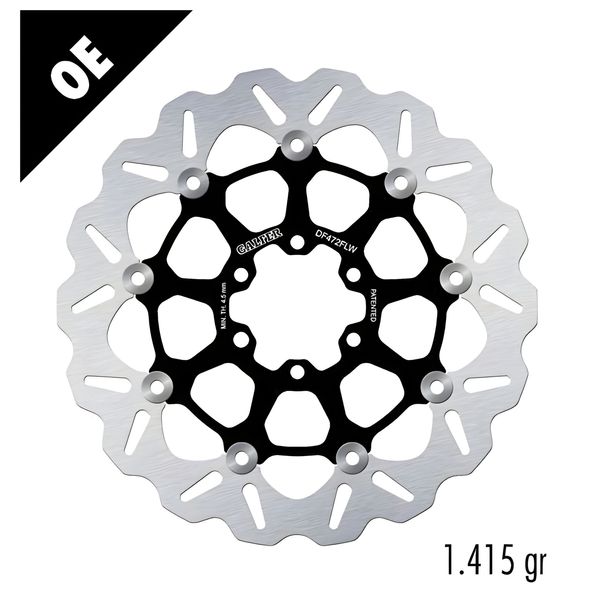 Bremsscheibe Set Galfer 2x DF472FLW WAVE® mit ECE R90 Zulassung, schwimmend vorne 298x5mm für Cagiva V-Raptor, Indian Chief Classic Vintage Chieftain Roadmaster Moto Guzzi