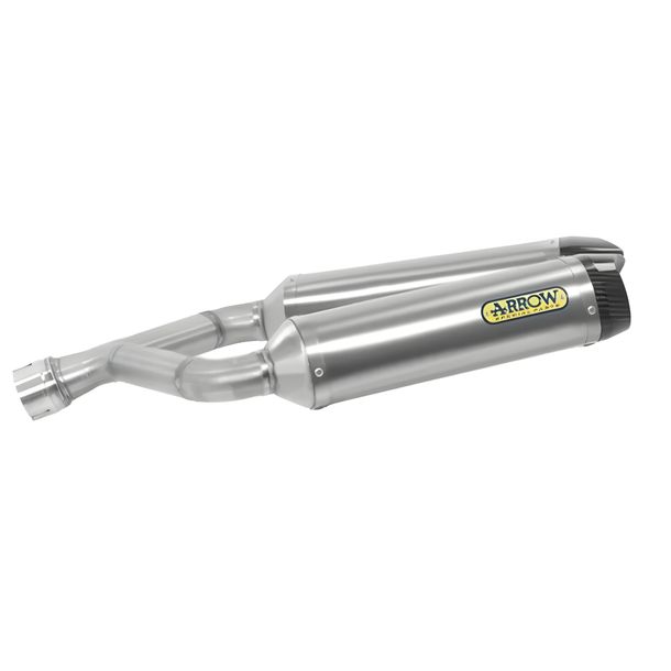 Rear Silencer Arrow 2x THUNDER Aluminium, Carbon End Cap with Approval