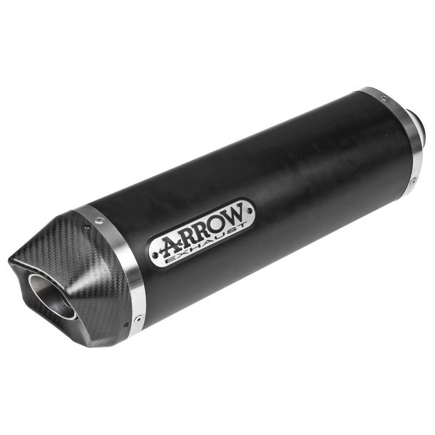 Arrow RACE-TECH Aluminium Dark Slip-on Muffler, Carbon End Cap with Approval