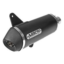 Uitlaat einddemper Arrow URBAN Aluminium Dark, RVS kap met typegoedkeuring