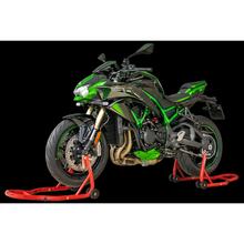 Motorradständer / Montageständer Set Vorne + Hinten Parzini Strada, rot mit gummierter und V- Aufnahme