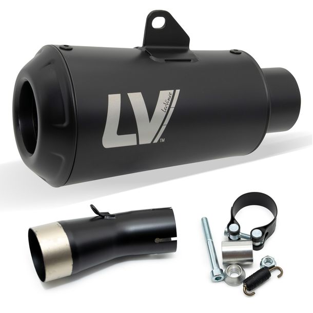 Endschalldämpfer LeoVince LV-10 FULL BLACK RACING Edelstahl schwarz für Kawasaki Ninja 400 2018 - 2021 E4 / 2022 - 2023 E5 / Ninja 500 / SE 2024 - 2026 E5+ / Z 400 2019 - 2021 E4 / 2022 - 2023 E5 / Z 500 / SE 2024 - 2026 E5+