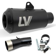 Koncový tlumič LeoVince LV-10 FULL BLACK RACING nerezová ocel černá pro Kawasaki Ninja 400 2018 - 2021 E4 / 2022 - 2023 E5 / Ninja 500 / SE 2024 - 2026 E5+ / Z 400 2019 - 2021 E4 / 2022 - 2023 E5 / Z 500 / SE 2024 - 2026 E5+