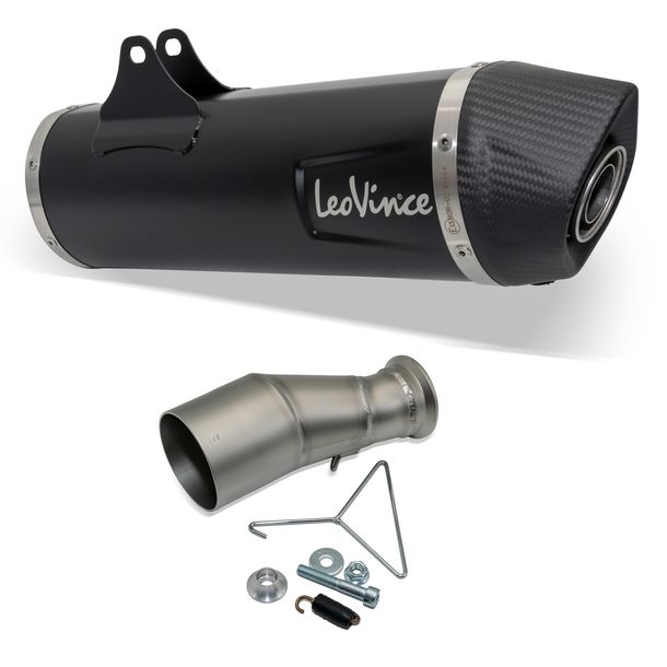Silencieux d'échappement LeoVince NERO RACING acier inoxydable noir, embout en carbone pour Husqvarna 701 Enduro / LR / Supermoto ann. 2021 - 2024 E5