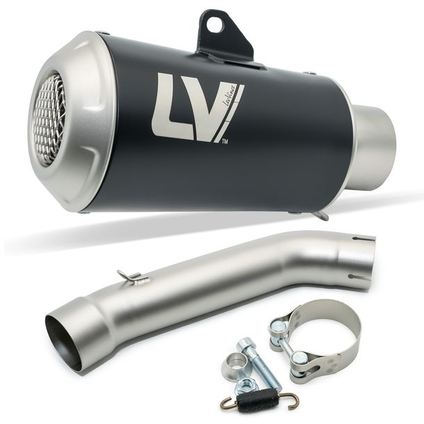 Endschalldämpfer LeoVince LV-10 RACING Black Edition Edelstahl schwarz für KTM Duke 125 / 390 Bj. 2021 - 2023 E5