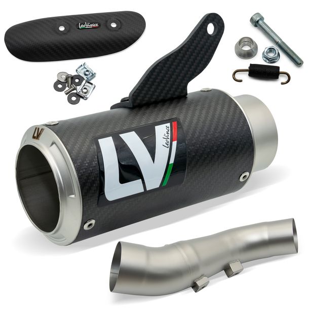 Silencieux d'échappement LeoVince LV CORSA RACING Carbone, embout en acier inoxydable & protection thermique en carbone pour Kawasaki Z 900 ann. 2020 - 2024 E4 / E5