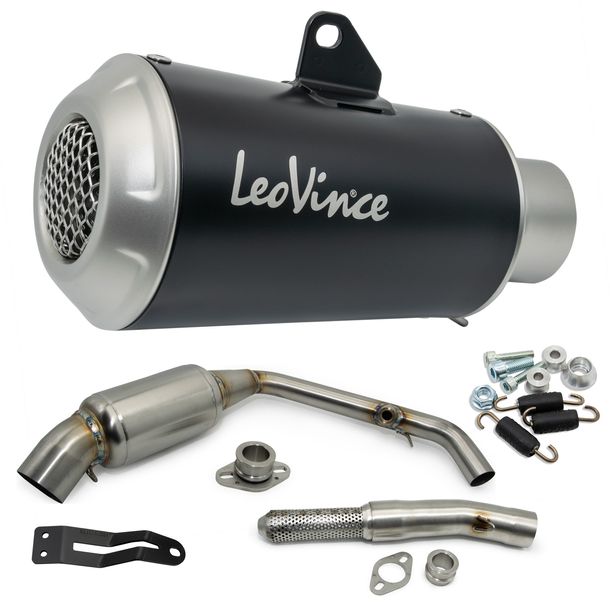Système d'échappement complet LeoVince LV-10 RACING Black Edition acier inoxydable noir pour Honda CB 125 R Neo Sports Café année 2021 - 2023 E5