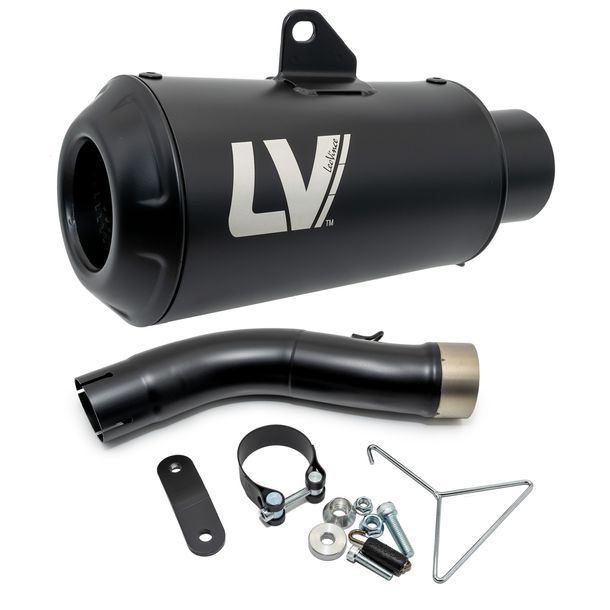 Silenziatore finale LeoVince LV-10 NERO COMPLETO RACING acciaio inossidabile nero per Ducati Scrambler 800 Icon / Icon Dark / Nightshift / Urban Motard Anno 2021 - 2022 E5