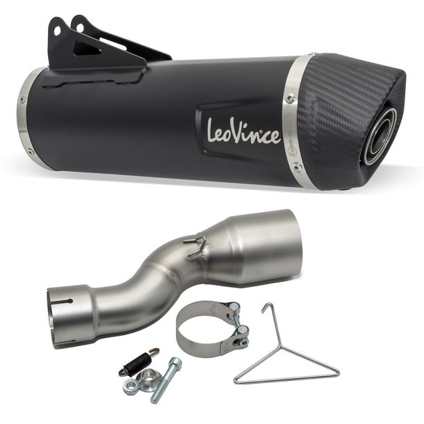 Silencieux d'échappement LeoVince NERO RACING acier inoxydable noir, embout en carbone pour Husqvarna 701 Enduro / LR / Supermoto année 2017 - 2020 E4