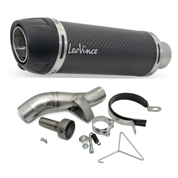Rear silencer LeoVince GP CORSA EVO RACING Carbon, technopolymer end cap & dB-killer for Honda CB 500 F / CB 500 X / CBR 500 R model years 2019 - 2023 E4 / E5 / CB 500 Hornet / NX model years 2024 - 2025 E5+
