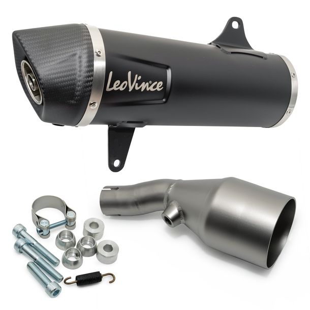 Endschalldämpfer LeoVince NERO RACING Edelstahl schwarz, Carbon Kappe für Yamaha X-Max 300 / Tech Max Bj. 2021 - 2024 E5