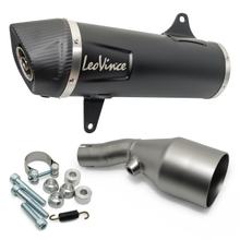 Einddemper LeoVince NERO RACING roestvrij staal zwart, carbon kap voor Yamaha X-Max 300 / Tech Max bj. 2021 - 2024 E5