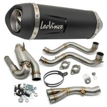 Complete exhaust system LeoVince LV ONE EVO RACING Black Edition stainless steel black, carbon end cap for Kawasaki Ninja / Z 650 / Versys 2021 - 2026 E5 / E5+ / Z 650 RS 2022 - 2026 E5 / E5+